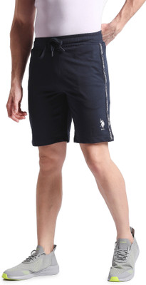 U.S. POLO ASSN. Self Design Men Blue Sports Shorts