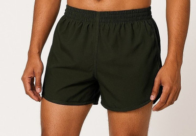 Suggest Sports Solid Men Black Regular Shorts