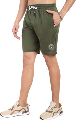 Go Devil Printed Men Green Cargo Shorts