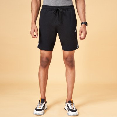 Ajile By Pantaloons Solid Men Black Sports Shorts