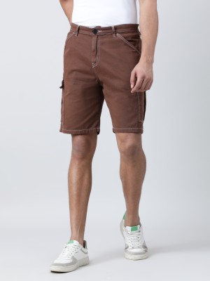Bene Kleed Solid Men Brown Cargo Shorts
