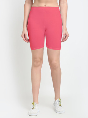 Bamboo Breeze Solid Women Orange Cycling Shorts