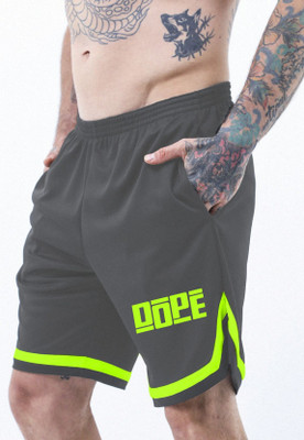 LOTHRIC Printed Men Grey Gym Shorts