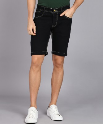 Wanted Solid Men Denim Black Denim Shorts