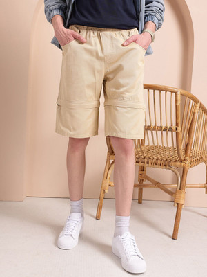 Mast & Harbour Solid Men Beige Bermuda Shorts