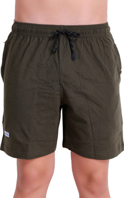 TT Solid Men Green Bermuda Shorts