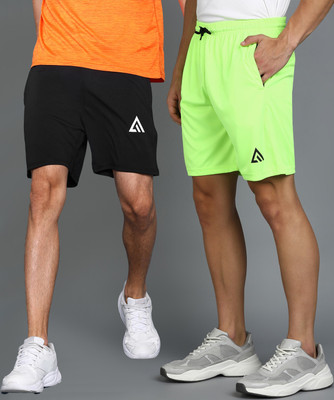 Adrenex Solid Men Grey Basic Shorts