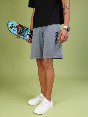 LIMEROAD Solid Men Grey Regular Shorts