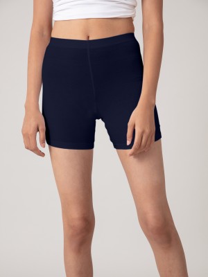 Nykd Solid Women Dark Blue Cycling Shorts