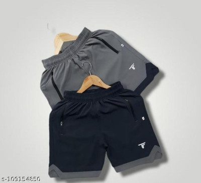 Lionlook Solid Men Grey Basic Shorts