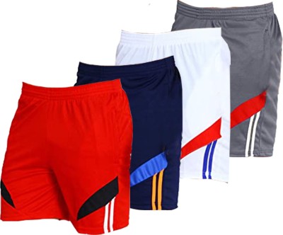 OORA Striped Men Red, Dark Blue, White, Grey Sports Shorts