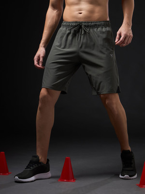 TECHNOSPORT Solid Men Green Sports Shorts