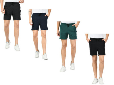 Indistar Solid Men Green, Black Bermuda Shorts