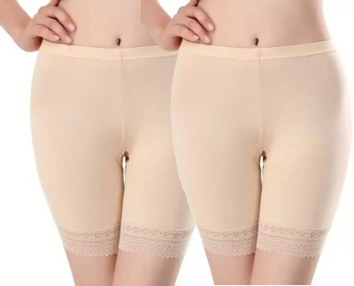 ZIPPOX Solid Women Beige, Beige Cycling Shorts