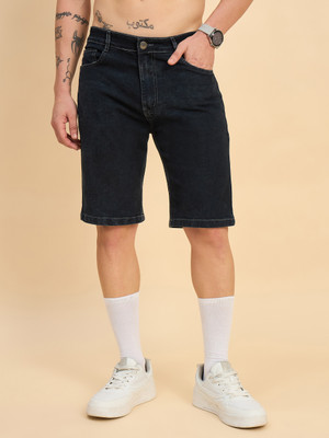 STUDIO NEXX Solid Men Denim Black Denim Shorts
