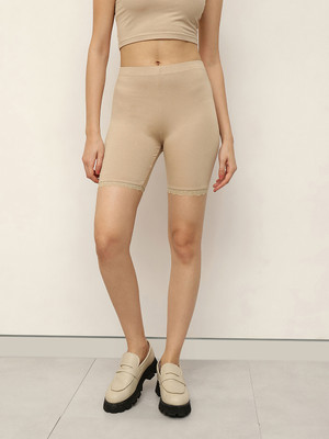 Espresso Solid Women Brown Basic Shorts