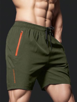 LOTHRIC Printed Men Green Gym Shorts