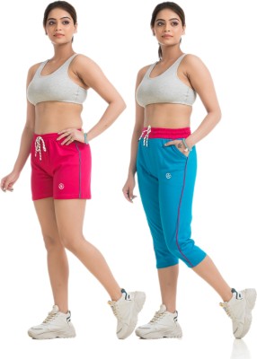 STYLE AK Solid Women Pink, Green Regular Shorts