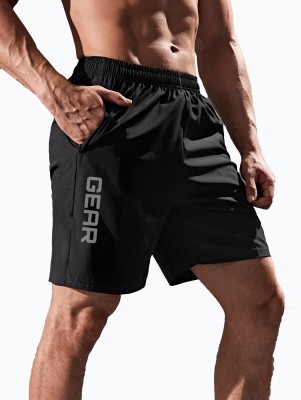 3colors Printed Men Black Gym Shorts, Sports Shorts, Running Shorts, Cycling Shorts
