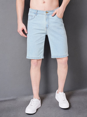 PROVOGUE Solid Men Blue Denim Shorts