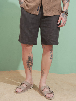 HIGHLANDER Solid Men Brown Regular Shorts