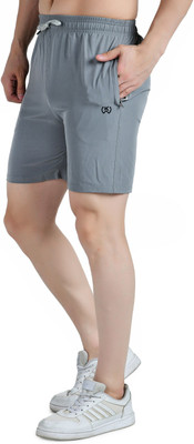 KWINGS Solid Men Grey Sports Shorts