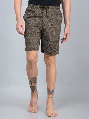 CRIMSOUNE CLUB Self Design Men Brown Regular Shorts