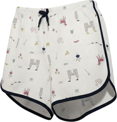 Jesz Gallery Printed, Graphic Print Women White Night Shorts, Casual Shorts