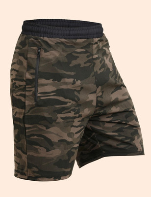 HouseOfCommon Printed Men Reversible Green Cycling Shorts