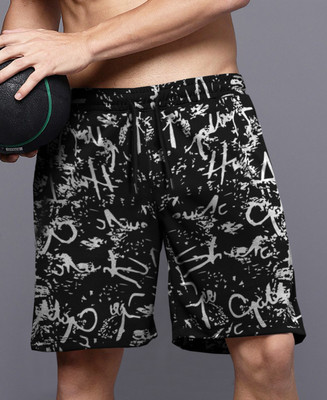 TRIPR Printed Men Black Regular Shorts
