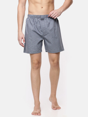 Force NXT Checkered Men Blue Boxer Shorts