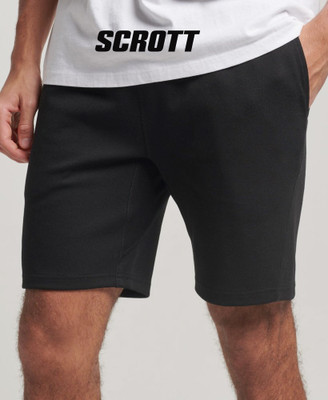 scrott fitness Solid Men Black Basic Shorts