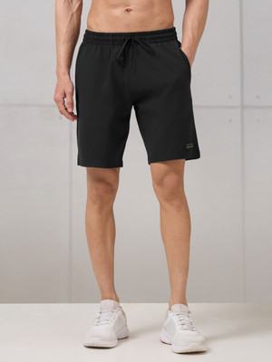 TECHNOSPORT Solid Men Black Sports Shorts