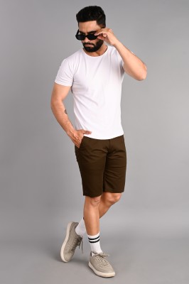 FUBAR Solid Men Brown Chino Shorts