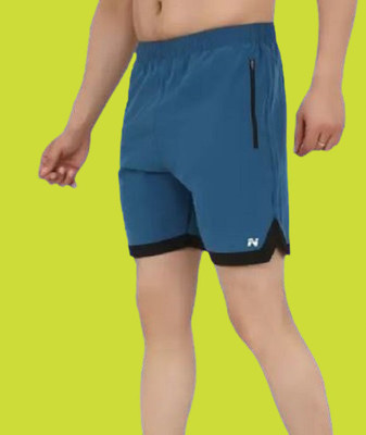 Myud Solid Men Black, Blue Compression Shorts