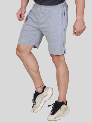 axys Solid Men Grey Basic Shorts