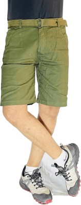 SSoShHub Self Design Men Green Regular Shorts