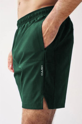 Culish Trend Solid Men Dark Green Sports Shorts