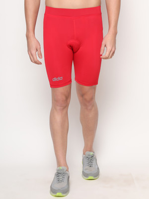 DIDA Solid Men Red Cycling Shorts