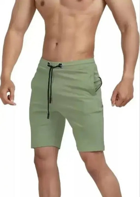 Pitzy Solid Men Light Green Casual Shorts