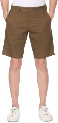 U.S. POLO ASSN. Solid Men Brown Regular Shorts