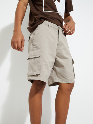 MAX Solid Men Beige Basic Shorts