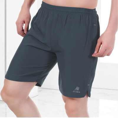 AVSRA Solid Men Grey Compression Shorts, Regular Shorts, Cycling Shorts, Beach Shorts