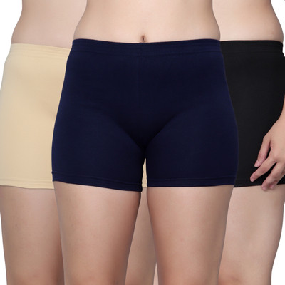 Aimly Solid Women Beige, Black, Blue Cycling Shorts