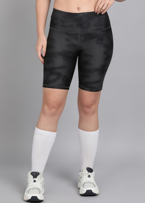 UNDER ARMOUR Printed Women Black Compression Shorts