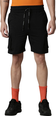 BREAKBOUNCE Solid Men Black Regular Shorts