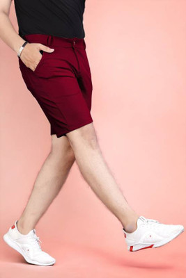 LAPATACLUB Solid Men Maroon Sports Shorts