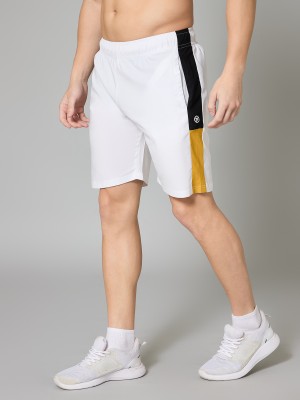 Turnfit Color Block Men White Gym Shorts