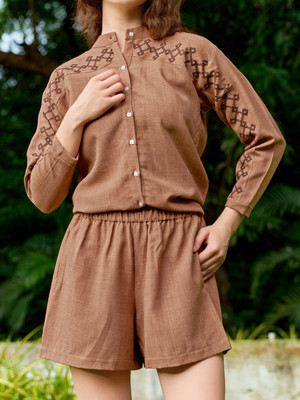 PURVAJA Solid Women Brown Regular Shorts