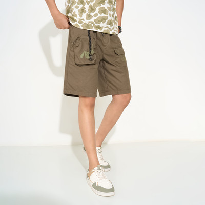 7 Alt by Pantaloons Solid Men Green Basic Shorts